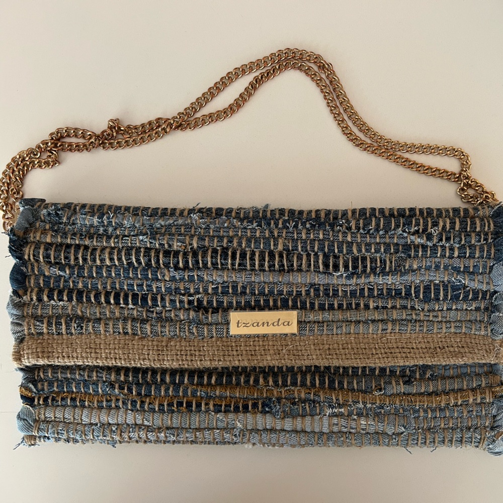 Denim Woven Clutch